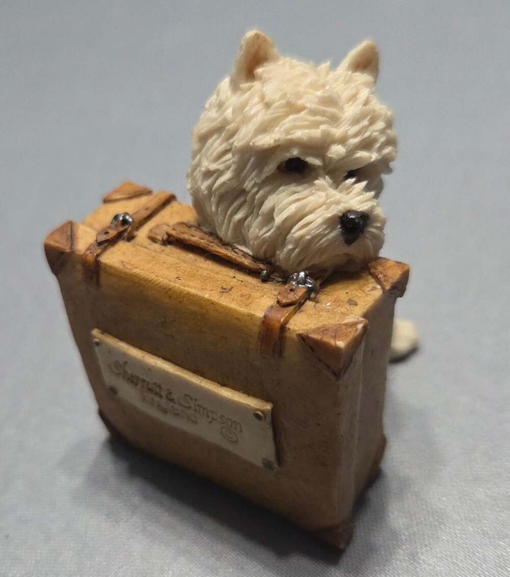 Sherratt & Simpson Westie Dog Suitcase Figurine West Highland Terrier Luggage